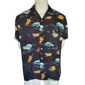 Maui Trading Company Retro Diner Print Hawaiian Shirt (Size L)